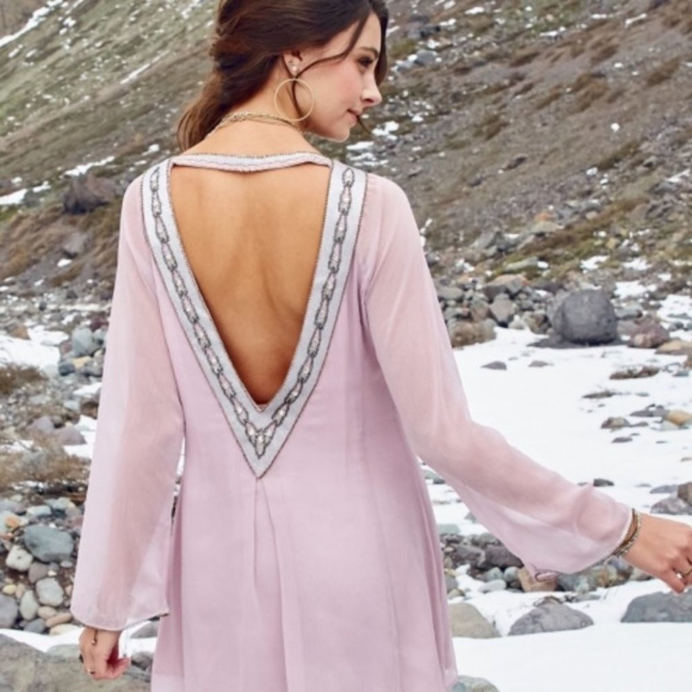 Altar'd State Darra Beaded Mini Swing Dress 💗 NWT